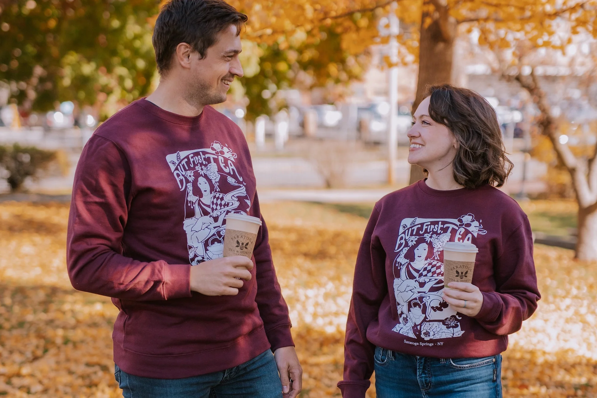 But First Tea Sweatshirt in Plum - Image 2