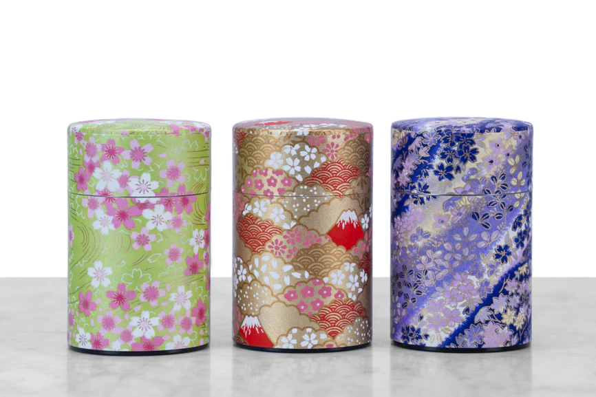 Washi Japanese Paper Wrapped Tea Tins (100g)
