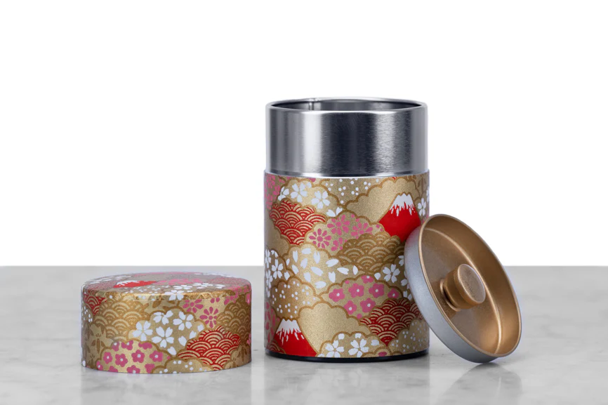 Washi Japanese Paper Wrapped Tea Tins (100g) - Image 2